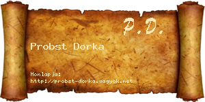 Probst Dorka névjegykártya